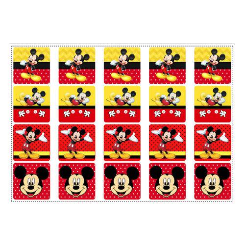 20 Adesivos Mickey para Lembrancinha Quadrado 4,7cm