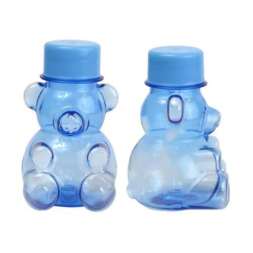 10 Tubetes Ursinho Azul Lembrancinha de Chá de Bebê Tampa Plástica Cb290