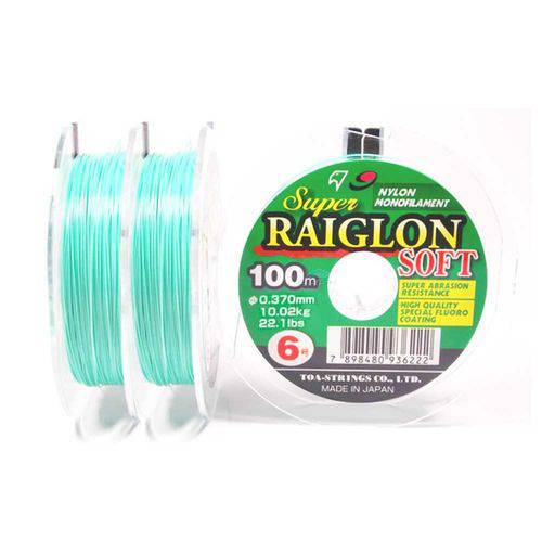 300m - Linha Mono Super Raiglon Soft 0,37mm 22,1 Lb