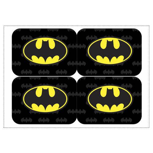 12 Adesivos Batman Geek para Lembrancinha Marmitinha 240ml - 9x12,5cm
