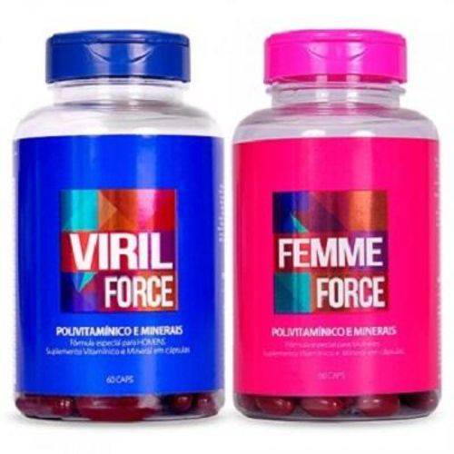 1 Femme Force e 1 Viril Force Polivitamínicos Saúde Garantida