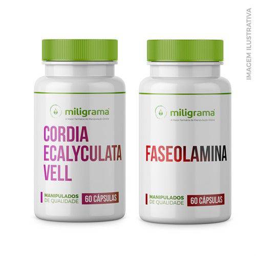 1 Frasco de Cordia Ecalyculata Vell 300mg + 1 Frasco de Faseolamina 500mg Cápsulas - 60 Cápsulas