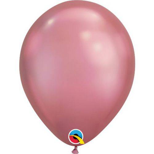 1 Pacote - Balão Chrome - Látex - Rosa- 11 Pol. - 5 Uni. Qualatex