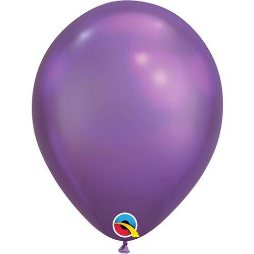 1 Pacote - Balão Chrome - Látex - Roxo - 11 Pol. - 5 Uni. Qualatex