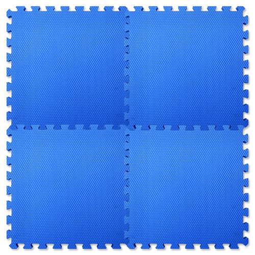 1 Placa Tatame Eva Infantil 50x50x1cm Azul com Borda