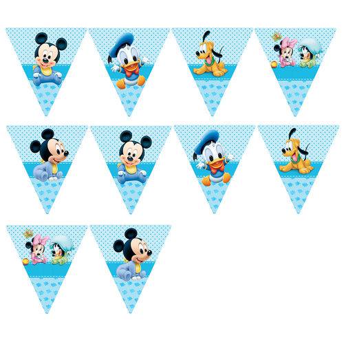 10 Bandeirolas Triangular Mickey Baby