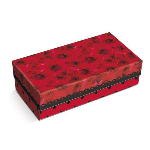 10 Caixas Box Organizadora Floral Vermelho Gg Festa
