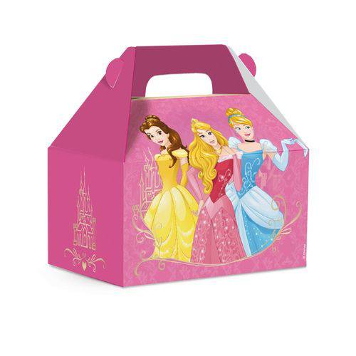 10 Caixas Maleta Kids Surpresa Princesas Disney Rosa 15X10Cm