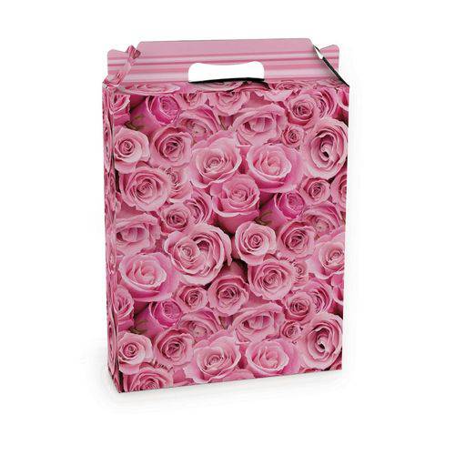 10 Caixas Maleta para Presente Clara Floral Rosa M Festa