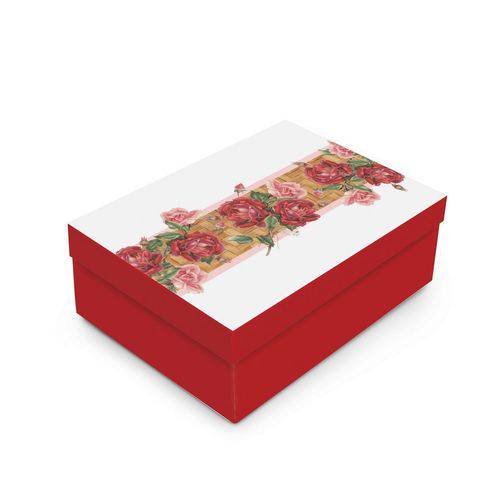 10 Caixas Organizadora C/tampa Floral Vermelho,branco Festa