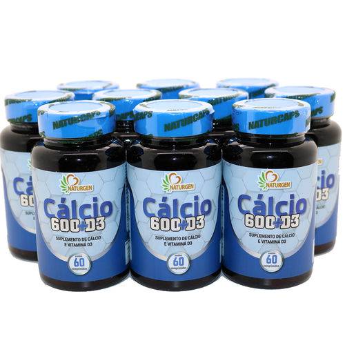 10 Calcio 600 + D3 - 60 Comprimidos - Kit Familia