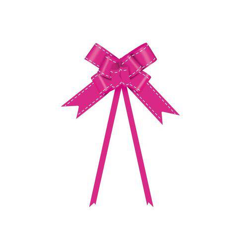 10 Laços Gravata Embalagem Presente Fita 18mm Pink