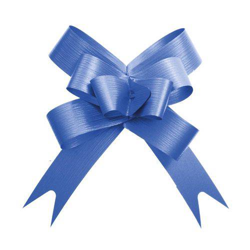 10 Laços Gravata Embalagem Presente Fita 12mm Liso Azul