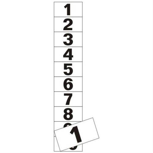 10 Placas de Poliestireno Auto-Adesiva 5x2.5cm Numeral 1 a 10 - 200 BE - SINALIZE