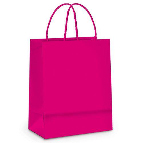 10 Sacolas Lembrancinhas Presentes Liso Pink Pqn Festa