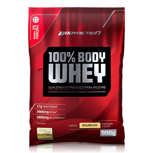100% Body Whey (900g) Body Action -Baunilha