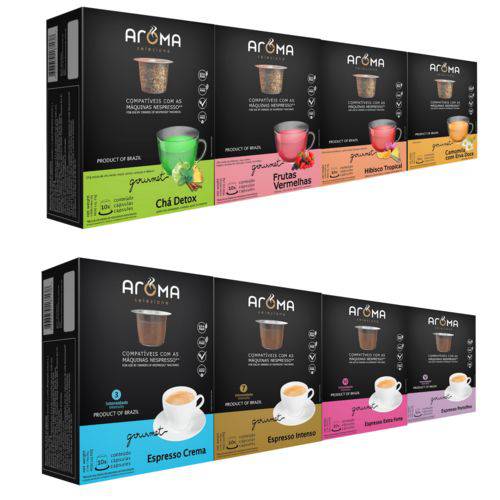 100 Cápsulas para Nespresso Kit Degustação Café & Chá - Aroma Selezione