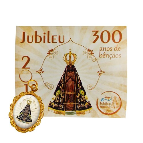 Cartão com Medalha - 300 Anos de Aparecida | SJO Artigos Religiosos