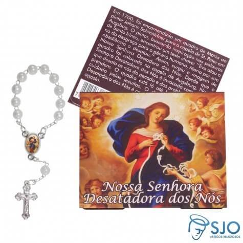 100 Cartões com Mini Terço de Nossa Senhora Desatadora dos Nós | SJO Artigos Religiosos