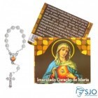 100 Cartões com Mini Terço do Imaculado Coração de Maria | SJO Artigos Religiosos