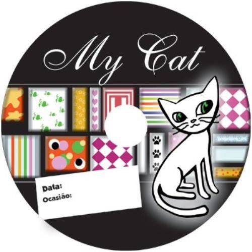 100 Etiqueta PET GATOS Brilhante My Cat para Cd/DVD