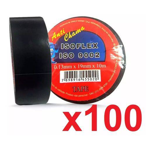 100 Fita Isolante Isoflex 19mm X 10m Anti Chama