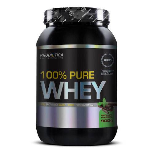 100% Pure Whey - 900g - Probiótica - Sabor Chocolate com Menta