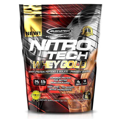 100% Whey Gold Nitro Tech 454g + Cookies + Dose Unica - Muscletech