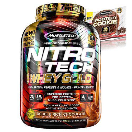100% Whey Gold Nitro Tech 2,49kg + Cookies - Muscletech