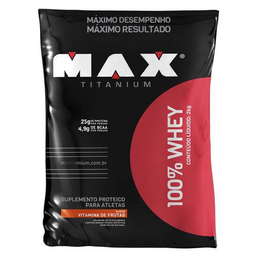 100% Whey (refil) - 2000g - Max Titanium - Vitamina de Frutas