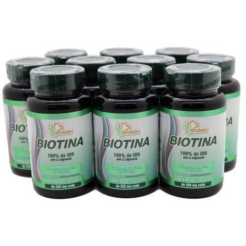 10x Biotina 60 Capsulas Vitamina H Vitamina B7 Crescimento Firmeza