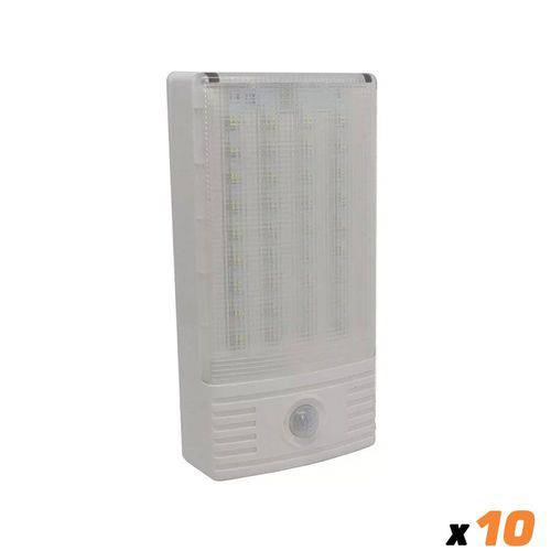 10x Luminária Multifunção Segurimax Led 288 Lumens + Sensor 1.5h 50m² 24532