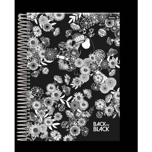 4 Caderno Universitário Capa Dura Back To Black 96 Folhas Foroni