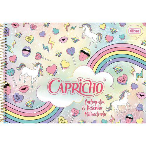 4 Cadernos para Desenho Capricho Unicórnio e Summer 96f - Tilibra