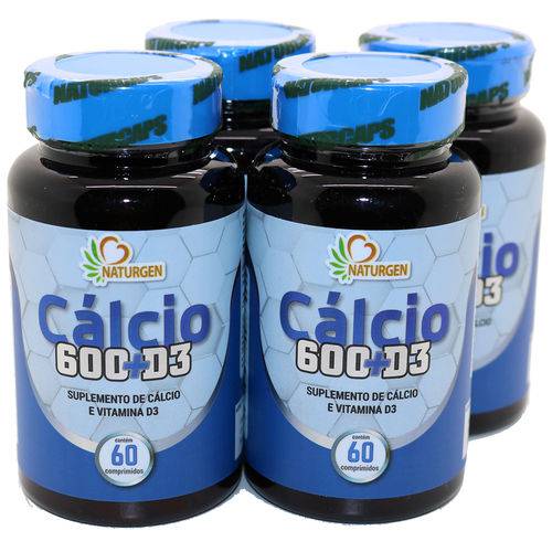 4 Calcio 600 + D3 - 60 Comprimidos - 8 Meses