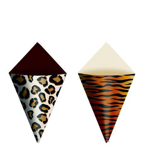 24 Cones Médios Sortido Safari Decoração para Festas