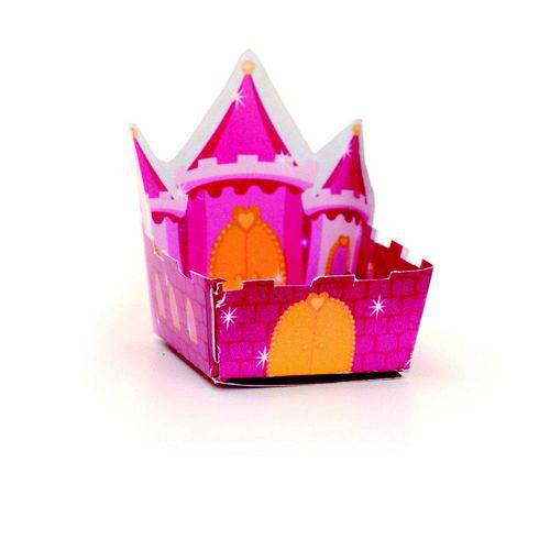 24 Forminhas Doce Castelo Pink Decoração Festas