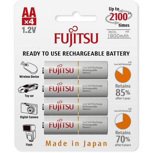 4 Pilhas Aa Recarregáveis 2100x da Fujitsu Standard (Eneloop) com 2000 MAh