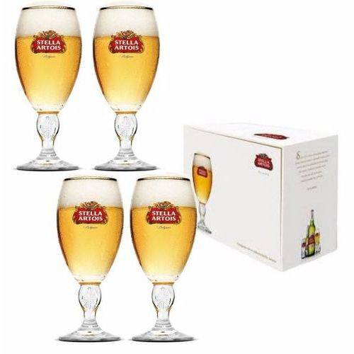 4 Taça Copo Cálice Stella Artois Litografada Cerveja 250ml