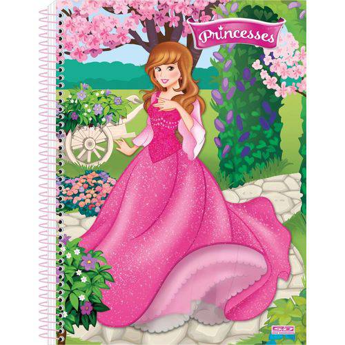 4 X Cadernos 1 Matéria Capa Dura 2019 Princesses Real.aument.3d 96 Folhas