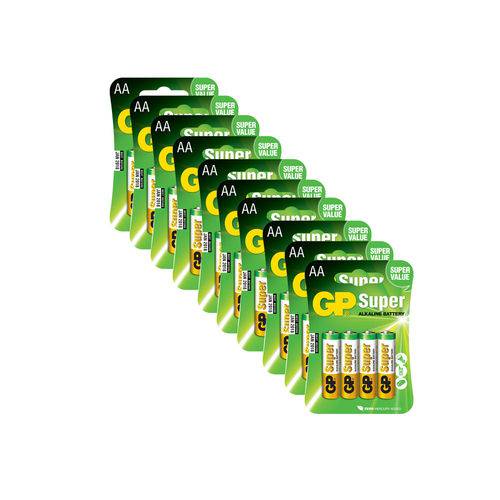40 Pilhas Gp Batteries Super Alcalinas Aa 1.5v - 15a-c4x10