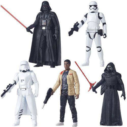 5 Bonecos Star Wars Darth Vader, Stormtrooper, Kylo Ren, Finn e Snowtrooper Hasbro - Suika