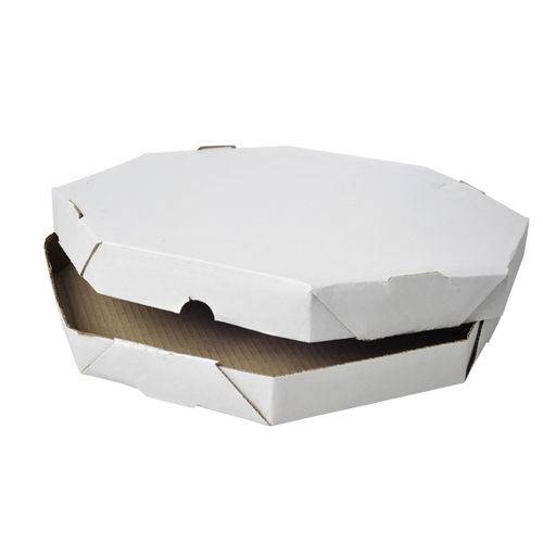 25 Caixas Branca Oitavada para Pizza 35x35x4,5 Cm
