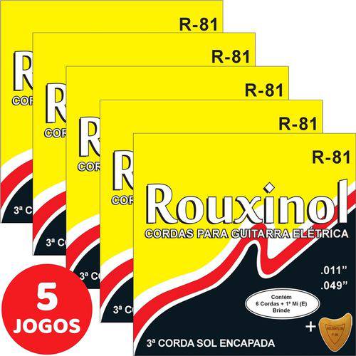 5 Encordoamento Rouxinol P/ Guitarra Elétrica 011 049 R81