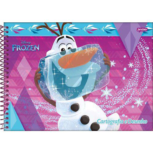 5 X Cadernos Desenho Univ Capa Dura Frozen 96 Folhas Cada