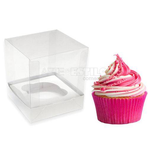 50 Caixas para Cupcake com Berço para Encaixar o Produto Medidas 7,5 X 7,5 X 7,5 Cm