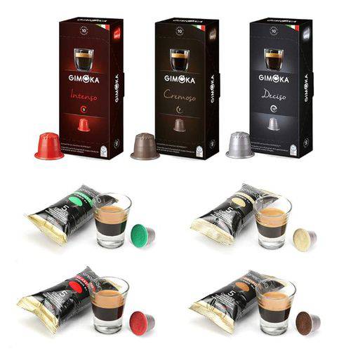 50 Cápsulas de Café para Máquinas Nespresso® - Gimoka / Nero Nobile Sabores