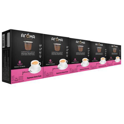 50 Cápsulas para Nespresso Kit Café Extra Forte - Aroma Selezione