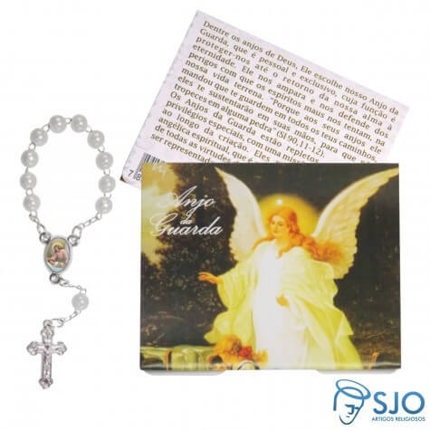 50 Cartões com Mini Terço do Anjo da Guarda | SJO Artigos Religiosos