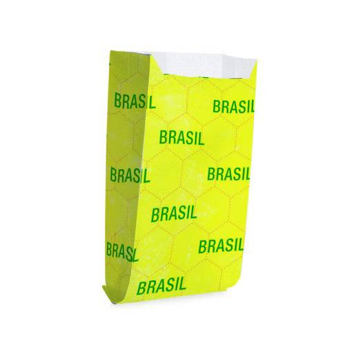 50 Saquinho P/Pipoca/Hot Dog Vai Brasil G 14X8X4Cm Dec.Festa